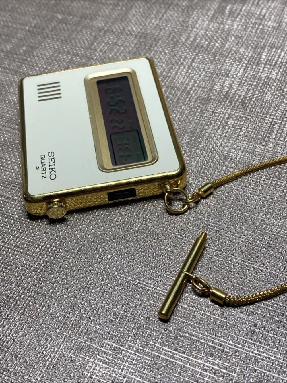 Vintage Seiko Quartz 7412-803C Digital Pocket Watch Alarm Light WORKING 1979 Jap - Picture 7 of 11